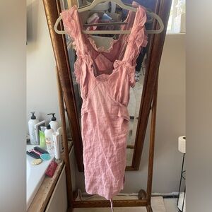 Free People Pink Ruffled Sleeveless Dress